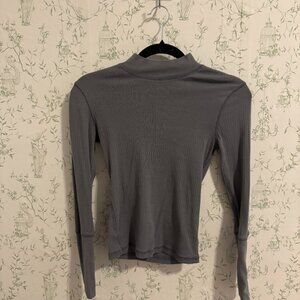 Free People Mock Neck Top Gray Size XS